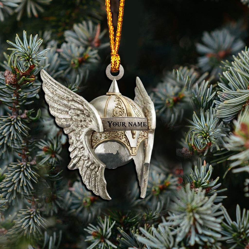 Valkyrie Helmet - Personalized Viking Ornament (Printed On Both Sides)