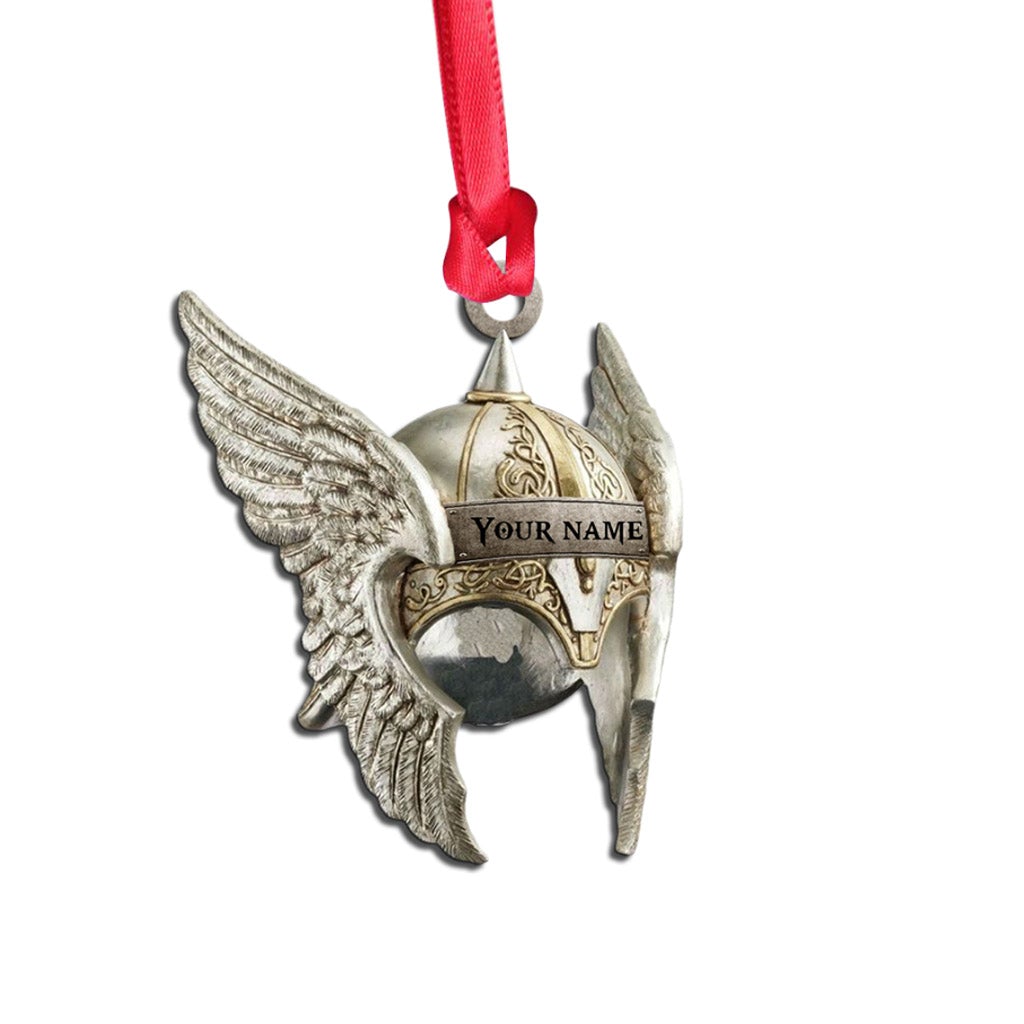 Valkyrie Helmet - Personalized Viking Ornament (Printed On Both Sides)