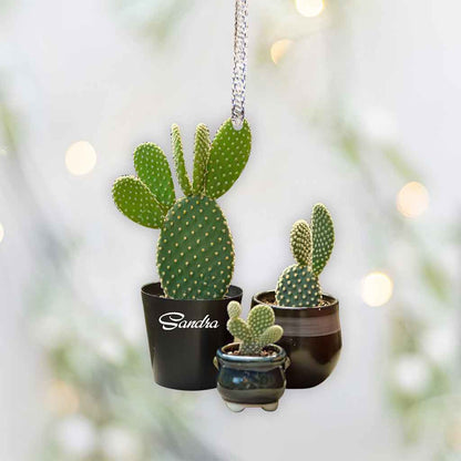 Cactus Lover - Personalized Christmas Ornament (Printed On Both Sides)