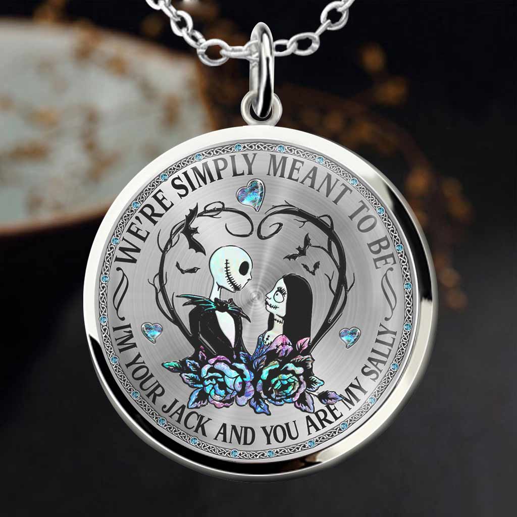 We're Simply Meant To Be - Personalized Nightmare Round Pendant Necklace