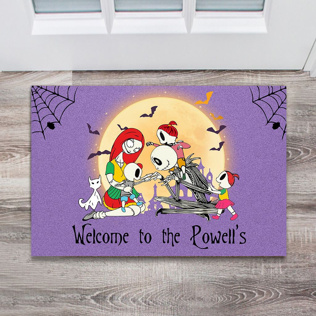 Welcome To Nightmare Family - Personalized Nightmare Doormat