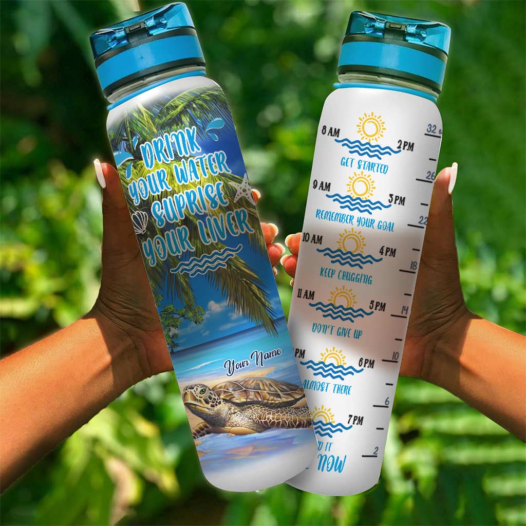 Turtley Hydrated - Personalized Water Tracker Bottle