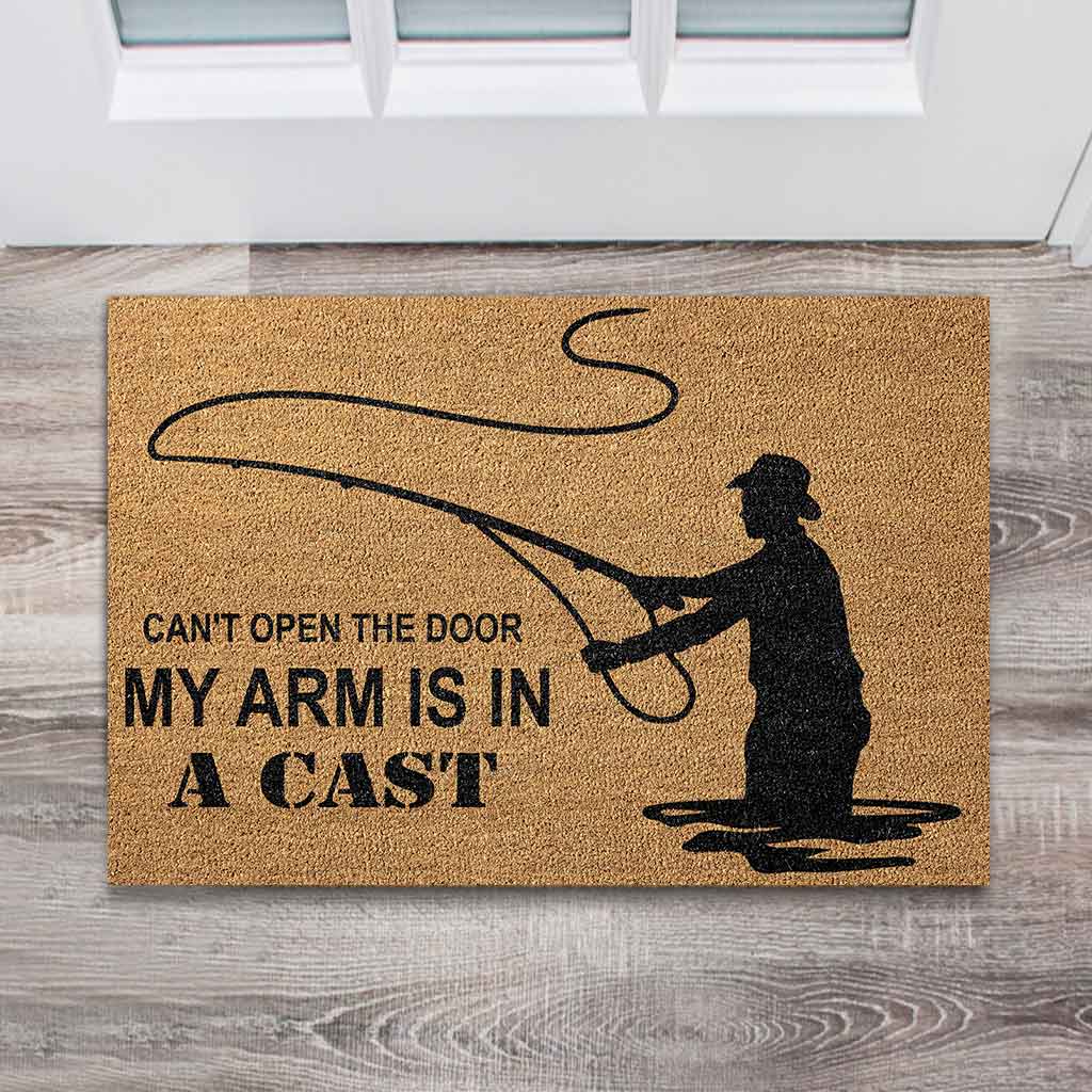 Can't Open The Door - Fishing Coir Pattern Print Doormat