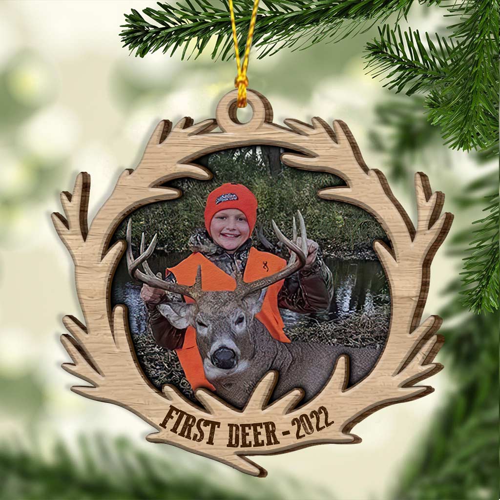 First Deer - Personalized Christmas Hunting Layered Wood Ornament