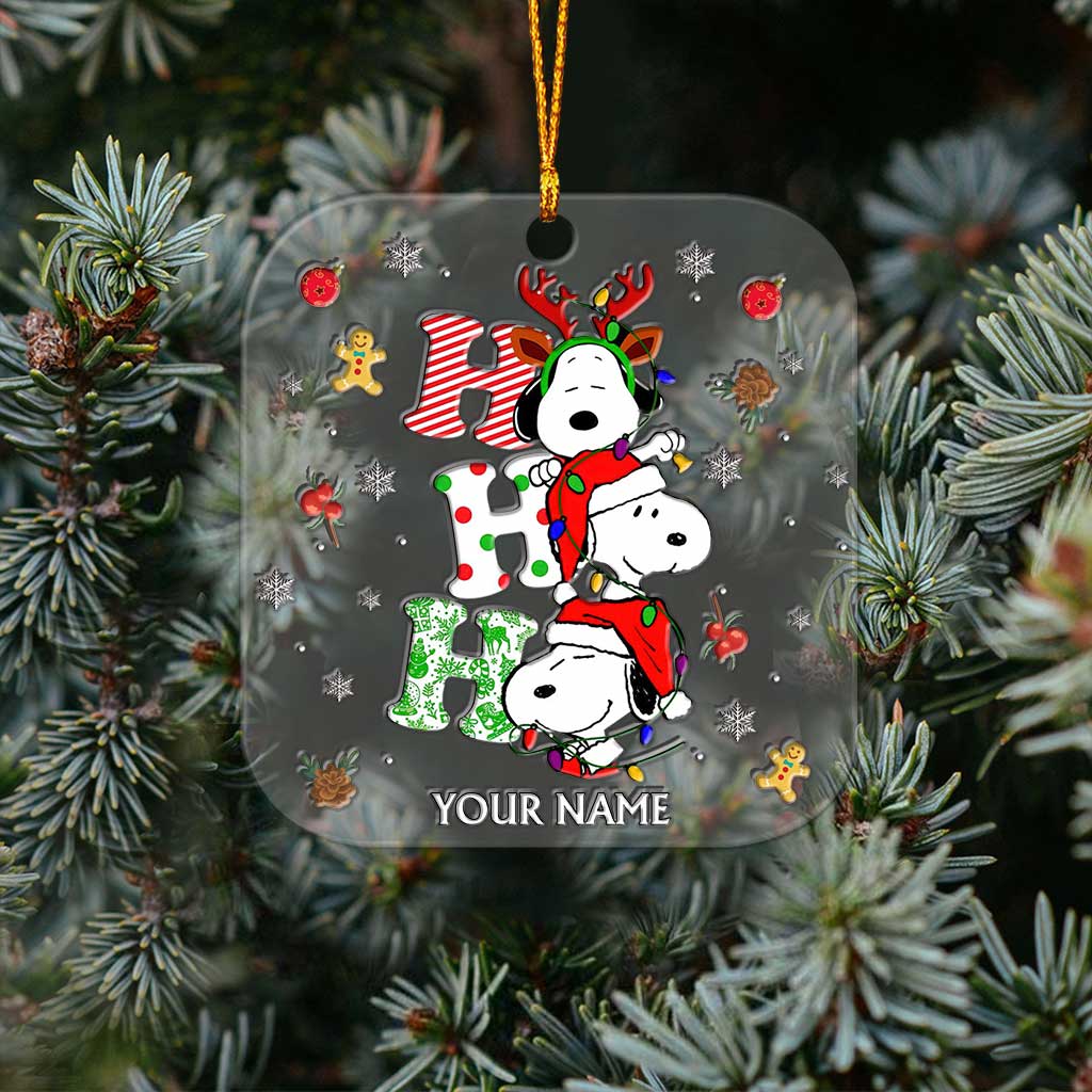 HoHoHo - Personalized Christmas Transparent Ornament