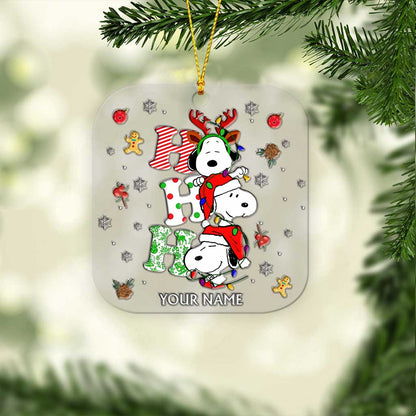 HoHoHo - Personalized Christmas Transparent Ornament