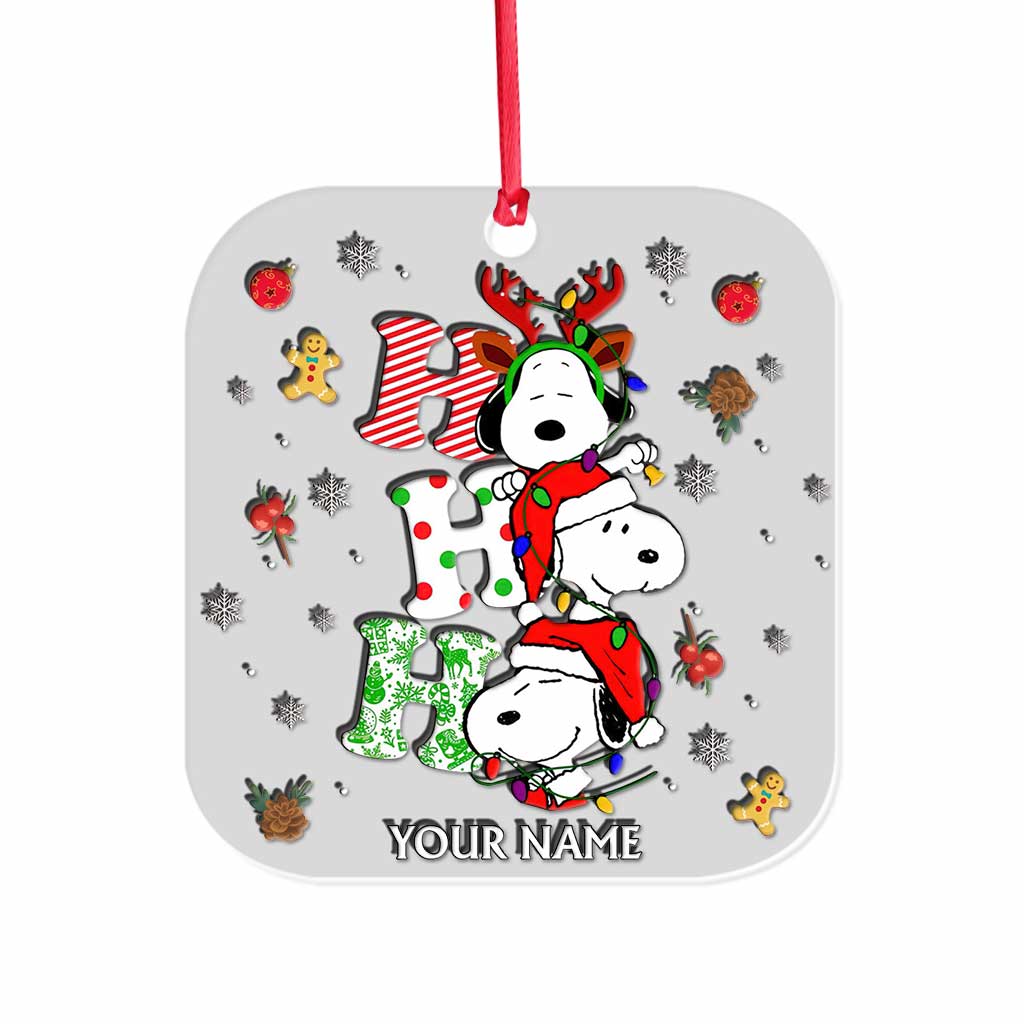 HoHoHo - Personalized Christmas Transparent Ornament