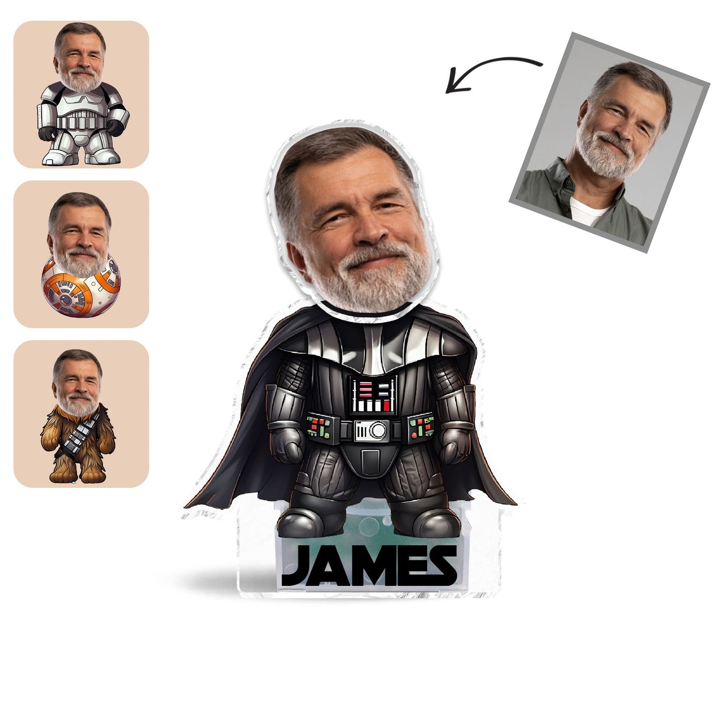 The Force Is Strong - Personalized The Force Custom Shaking Head