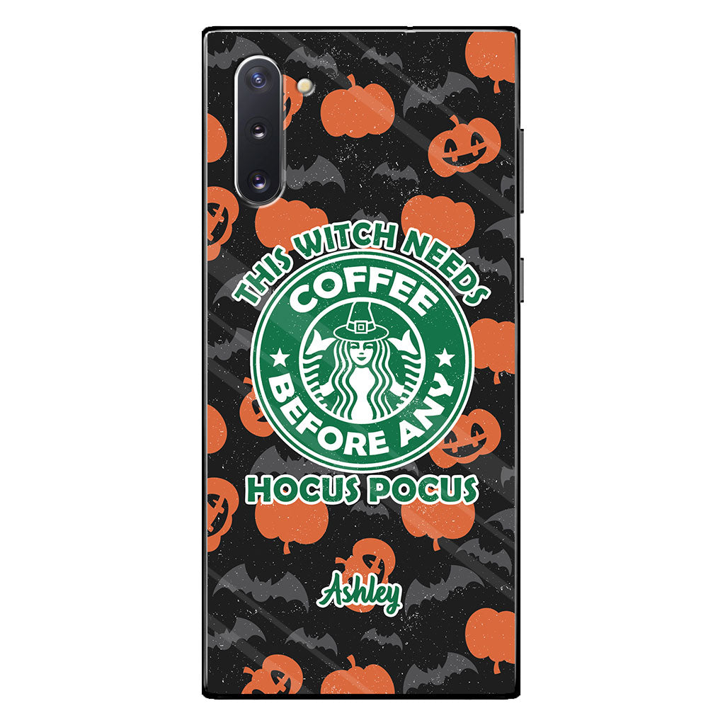 This Witch Needs Coffee Before Any Hocus Pocus - Personalized Witch Phone Case