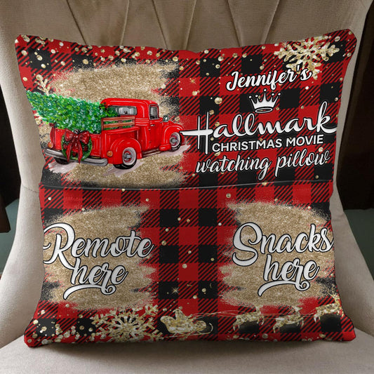 Christmas Movie Watching Pillow - Personalized Film Pocket Pillow