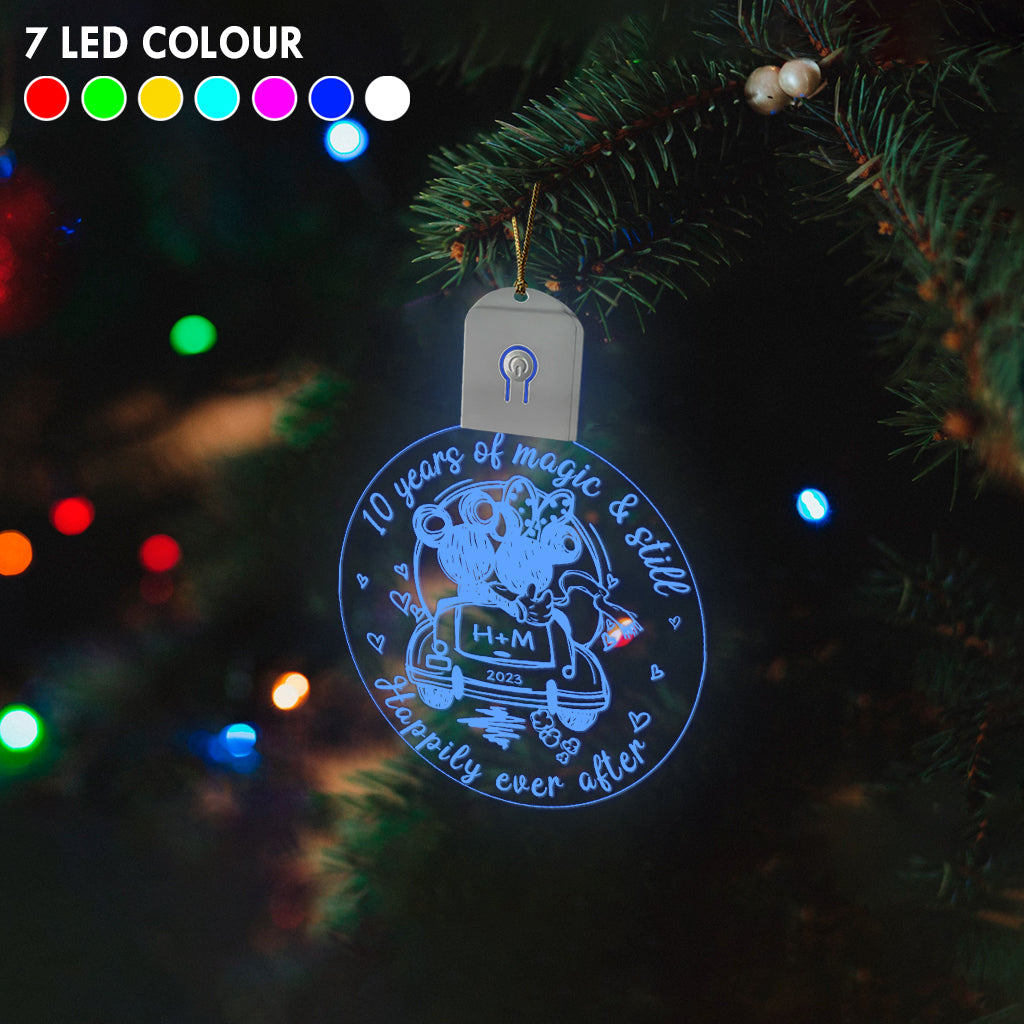 Years Of Magic Mouse Ears Couple - Personalized Mouse Led Acrylic Ornament