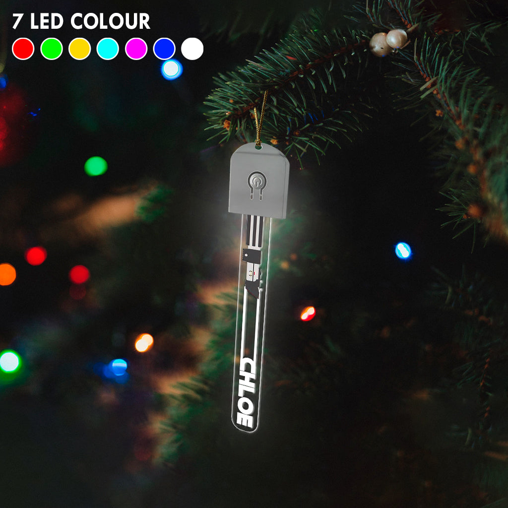 The Force Is Strong With This One - Personalized The Force Shaped Led Acrylic Ornament