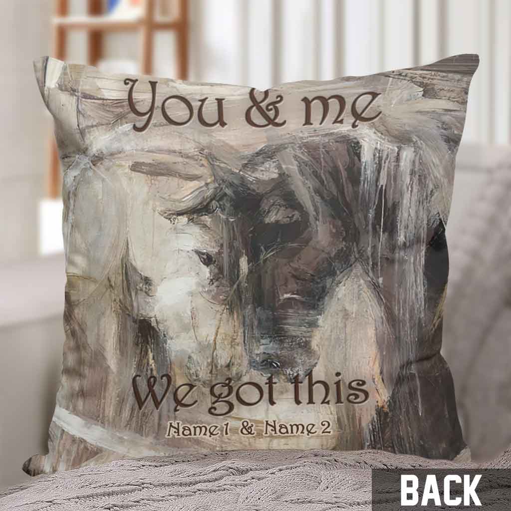 You And Me We Got This - Personalized Couple Horse Throw Pillow