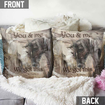 You And Me We Got This - Personalized Couple Horse Throw Pillow