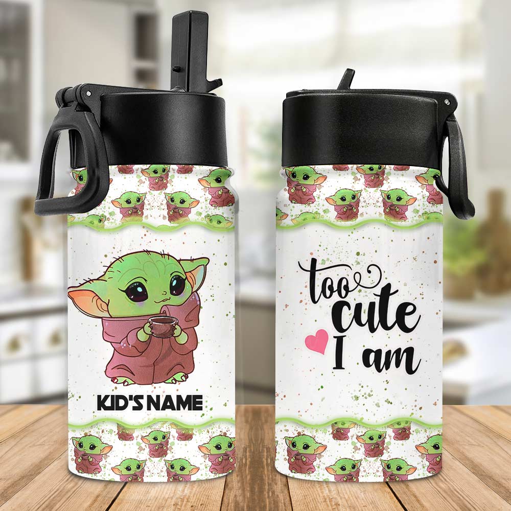 Too Cute I Am - Personalized The Force Kids Water Bottle