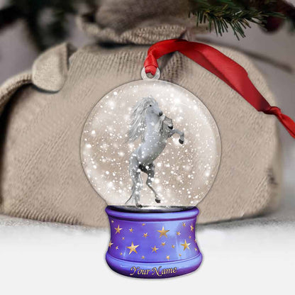 Love Horse - Personalized Christmas Transparent Ornament With 3D Pattern Print