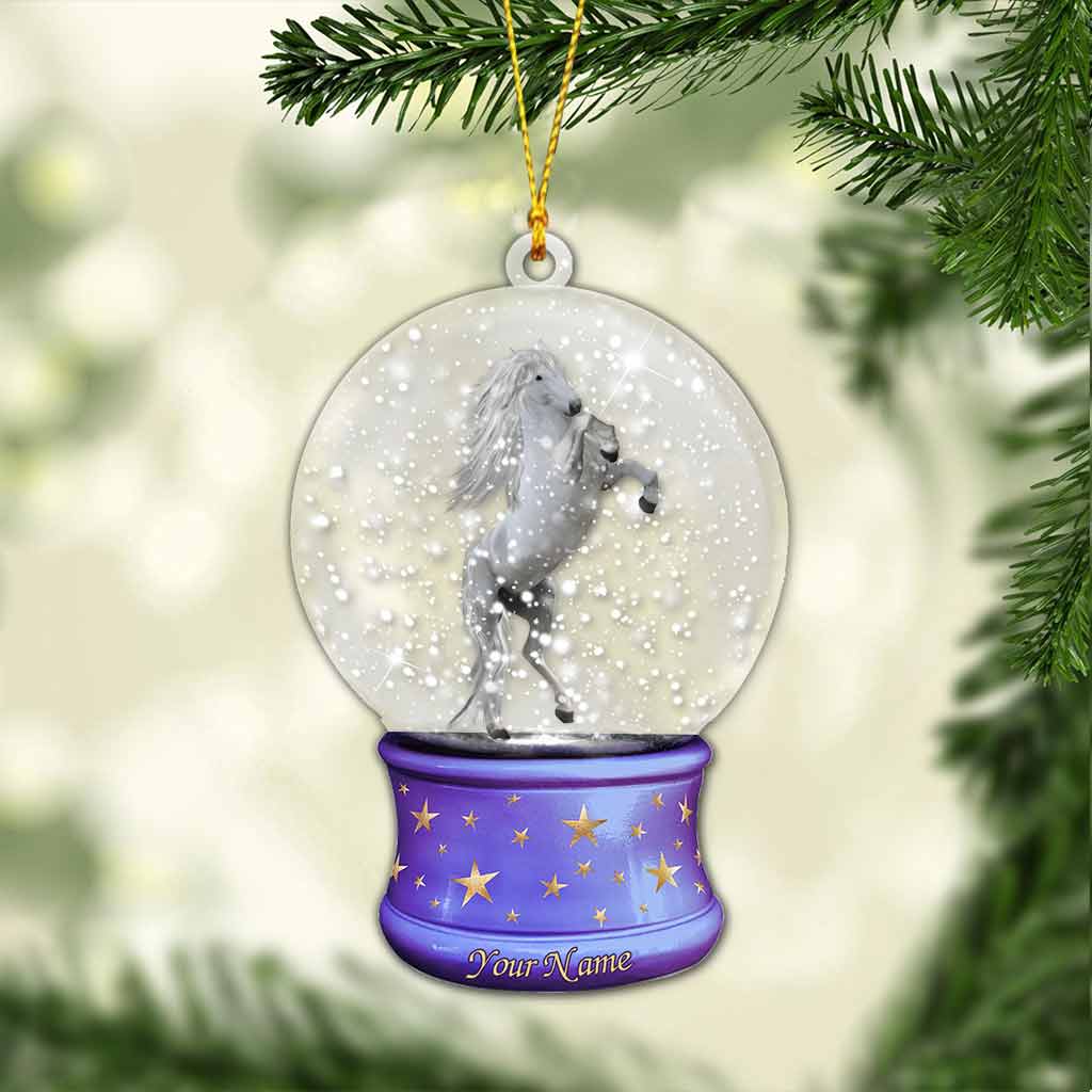 Love Horse - Personalized Christmas Transparent Ornament With 3D Pattern Print