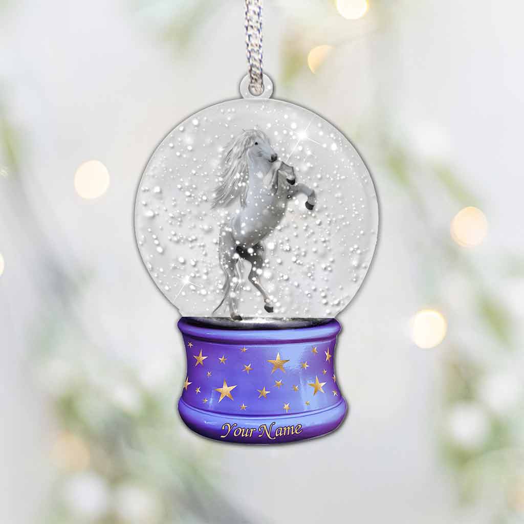 Love Horse - Personalized Christmas Transparent Ornament With 3D Pattern Print