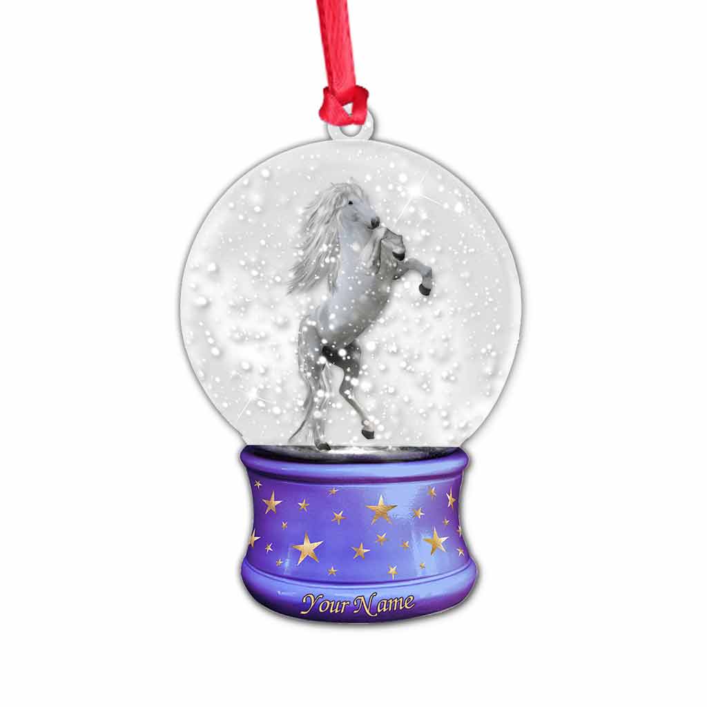 Love Horse - Personalized Christmas Transparent Ornament With 3D Pattern Print