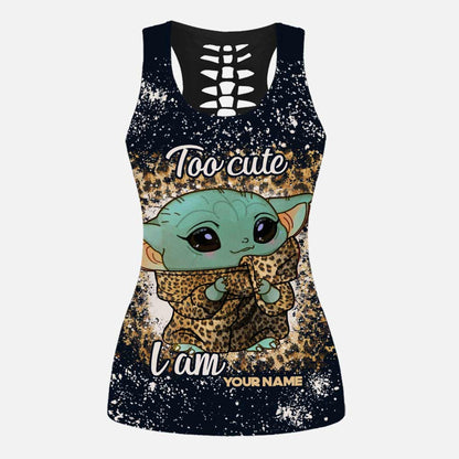 Too Cute I Am - Personalized The Force Hollow Tank Top And Leggings