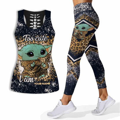 Too Cute I Am - Personalized The Force Hollow Tank Top And Leggings