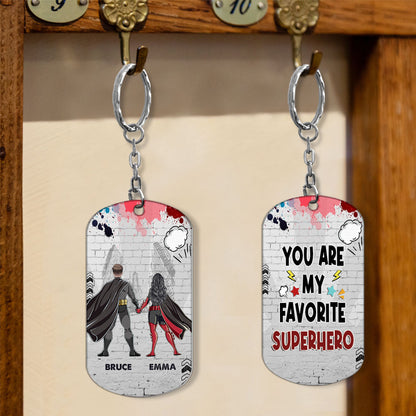 You Are My Favorite - Personalized Superhero Stainless Steel Keychain