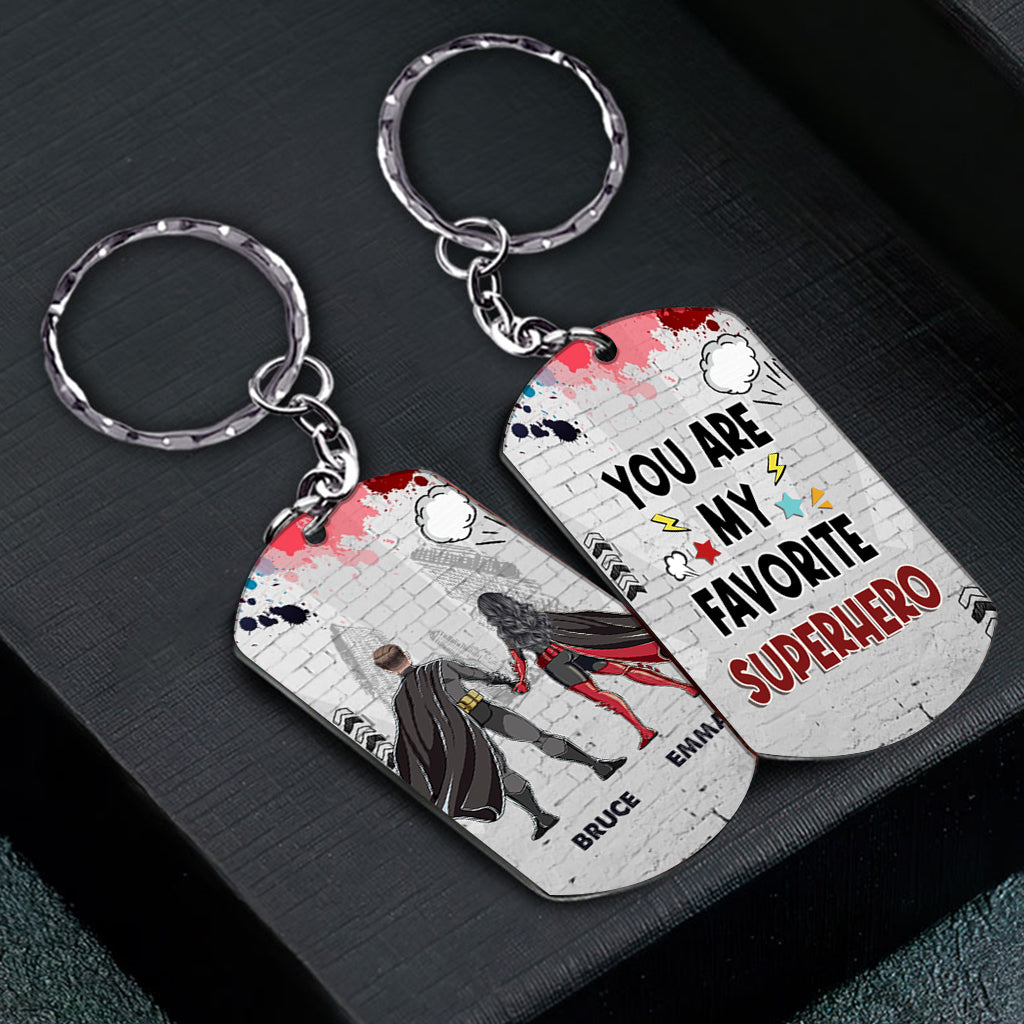 You Are My Favorite - Personalized Superhero Stainless Steel Keychain