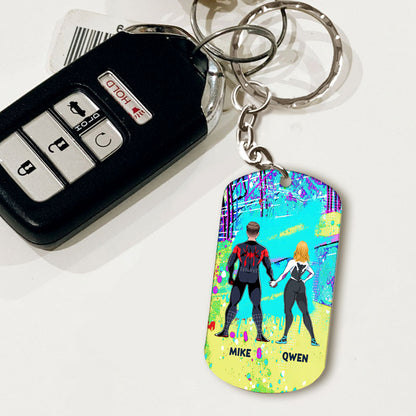 You And Me - Personalized Superhero Stainless Steel Keychain