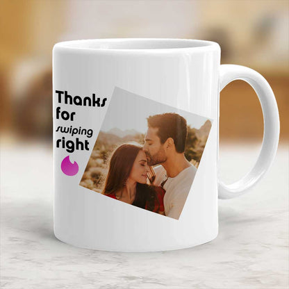 Thanks For Swiping Right - Couple Personalized Couple Mug