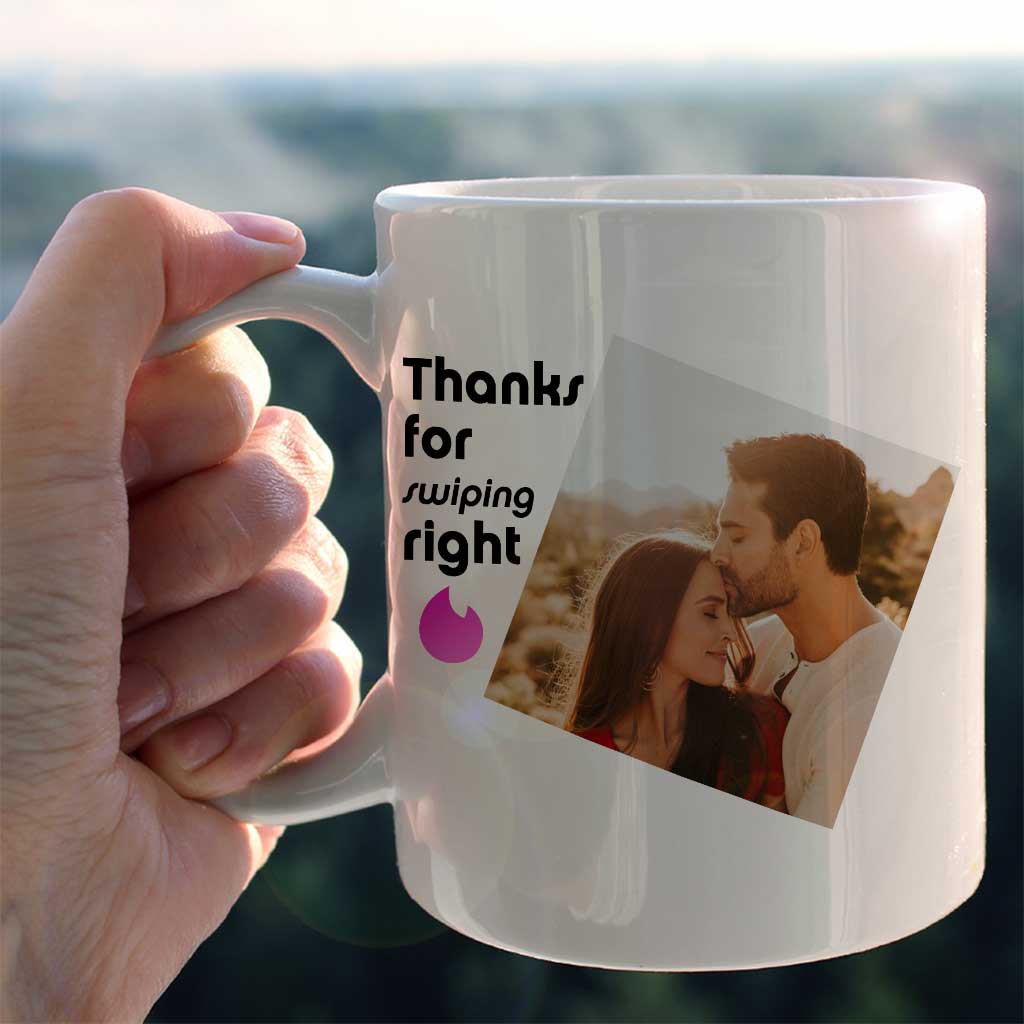 Thanks For Swiping Right - Couple Personalized Couple Mug