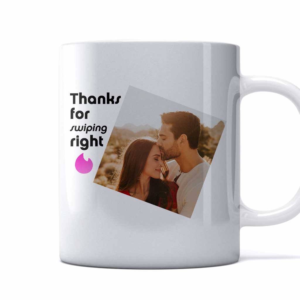 Thanks For Swiping Right - Couple Personalized Couple Mug