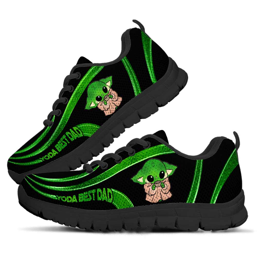 Yoda Best Dad In The Galaxy - Personalized Father's Day Sneakers