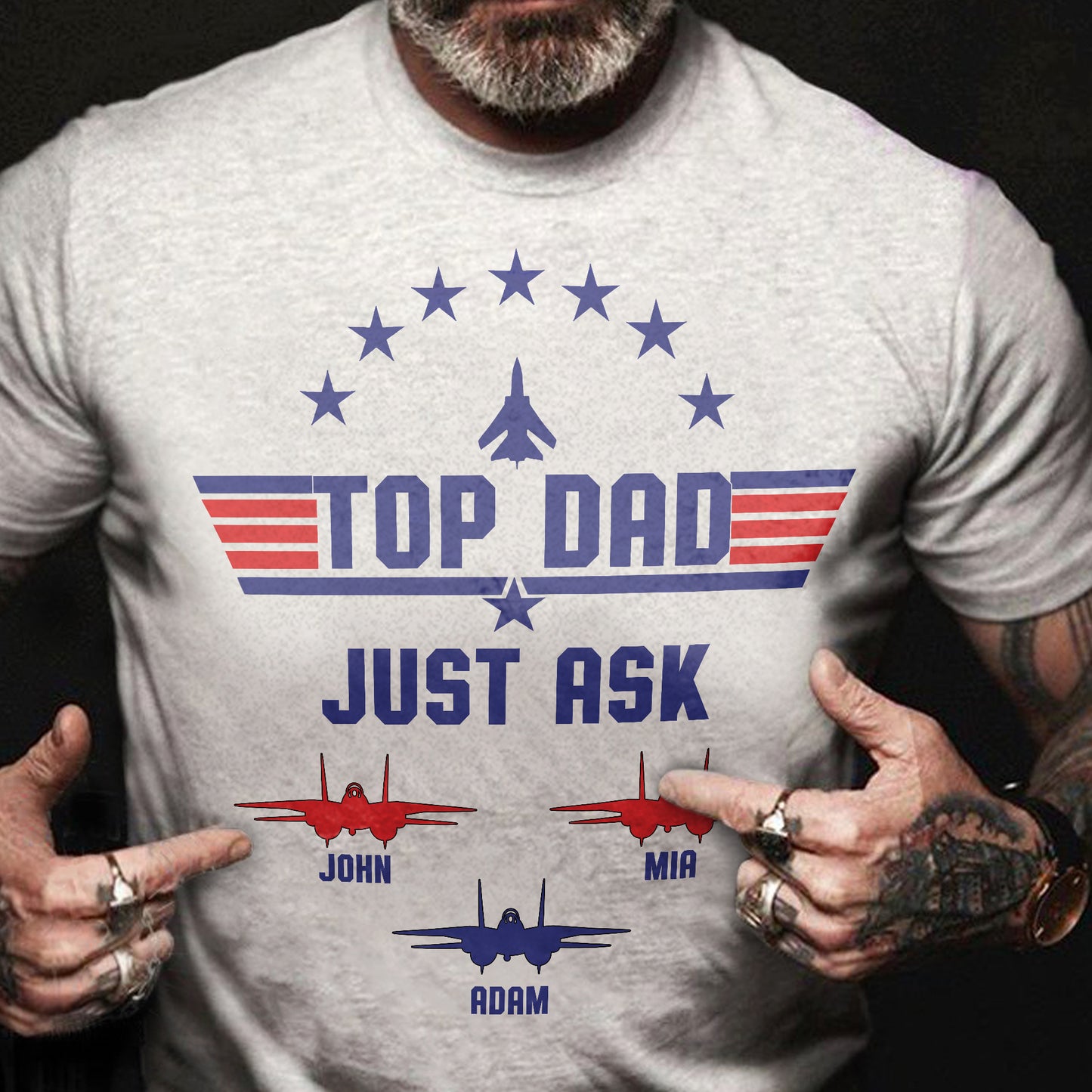 Top Dad Just Ask - Personalized Top Gun T-shirt and Hoodie