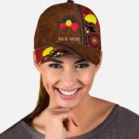 Aboriginal Australian Personalized Leather Pattern Print Classic Cap