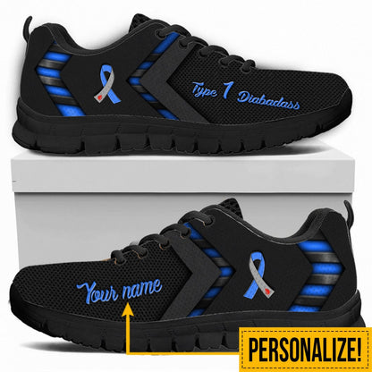 Type 1 Diabadass - Diabetes Awareness Personalized Sneakers