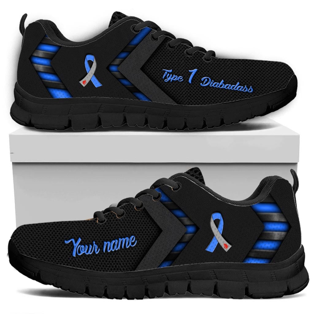 Type 1 Diabadass - Diabetes Awareness Personalized Sneakers