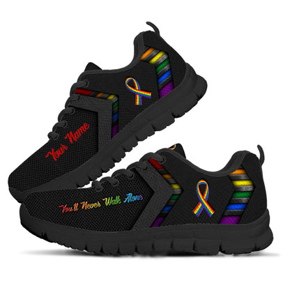 You'll Never Walk Alone - Personalized LGBT Support Sneakers