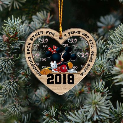 Annoying Each Other Since - Personalized Christmas Couple Layers Mix Ornament