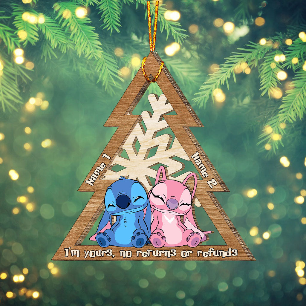 I'm Yours No Returns Or Refunds Ohana Snowflake - Personalized Christmas Ohana Layered Wood Ornament