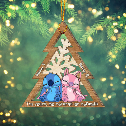 I'm Yours No Returns Or Refunds Ohana Snowflake - Personalized Christmas Ohana Layered Wood Ornament