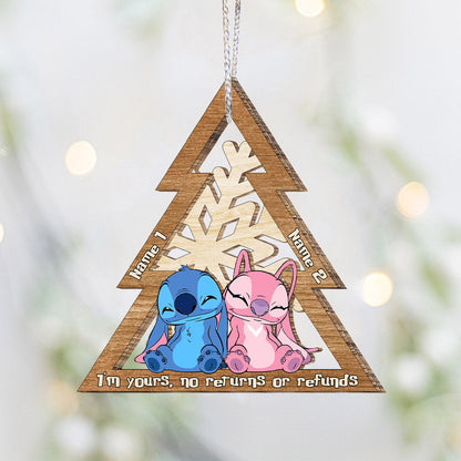 I'm Yours No Returns Or Refunds Ohana Snowflake - Personalized Christmas Ohana Layered Wood Ornament