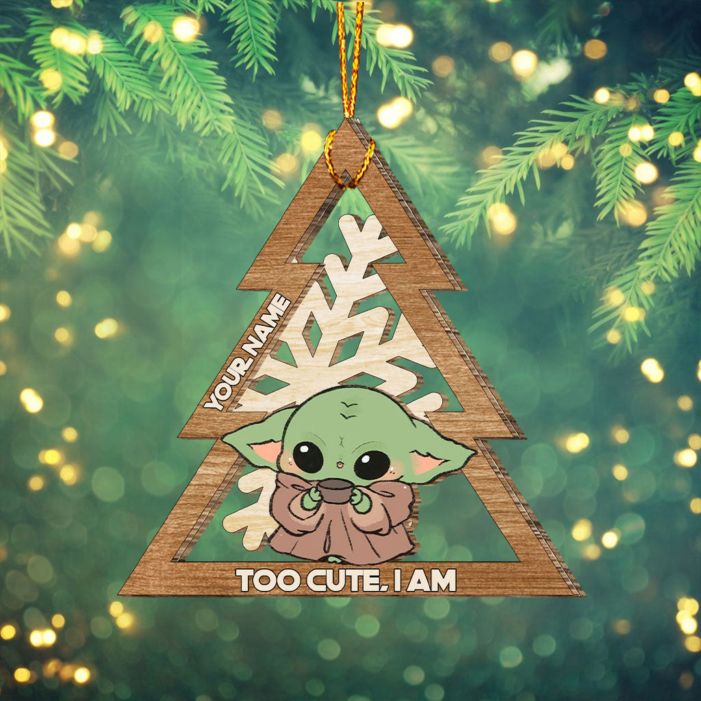 The Child Too Cute I Am Snowflake - Personalized Christmas The Force Layered Wood Ornament