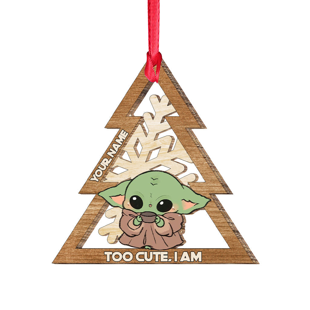 The Child Too Cute I Am Snowflake - Personalized Christmas The Force Layered Wood Ornament