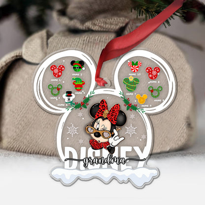 Grandma Mouse - Personalized Christmas Transparent Ornament