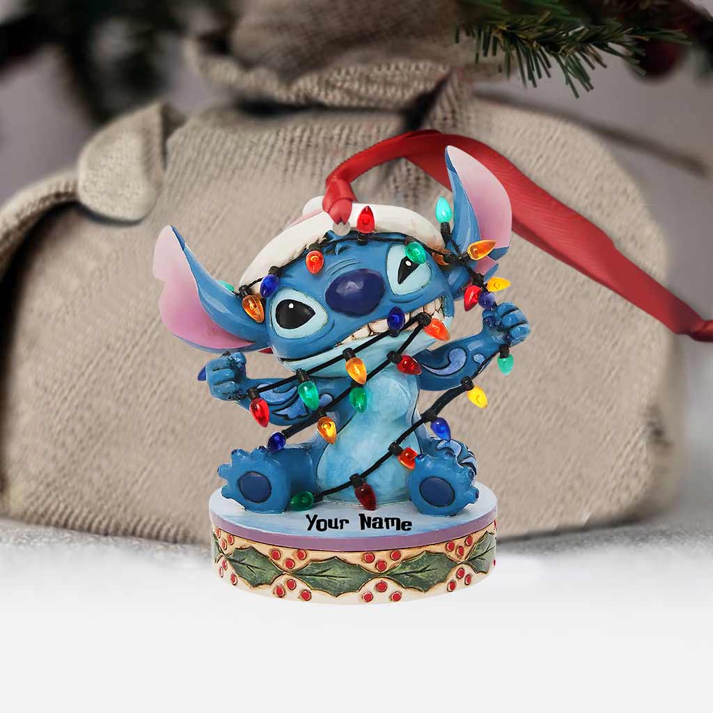 Ohana Christmas Light - Personalized Ornament (Printed On Both Sides)