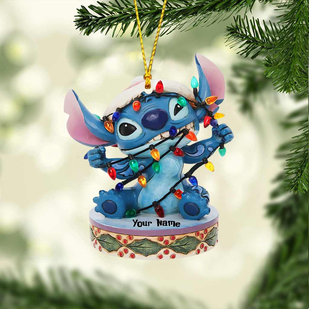 Ohana Christmas Light - Personalized Ornament (Printed On Both Sides)