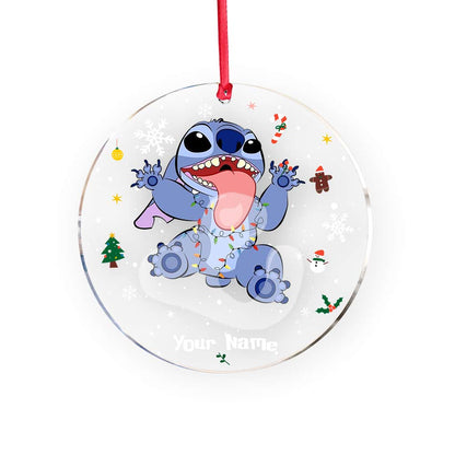 Ohana Christmas - Personalized Christmas Ohana Transparent Ornament