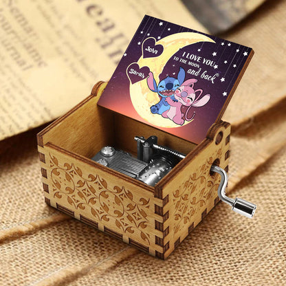 To The Moon And Back - Personalized Ohana Hand Crank Music Box