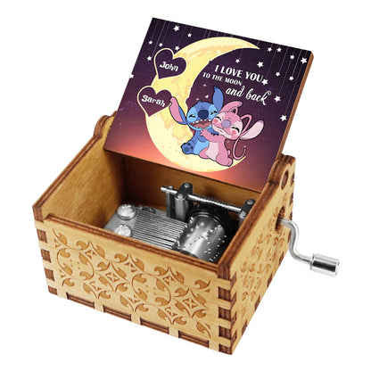 To The Moon And Back - Personalized Ohana Hand Crank Music Box