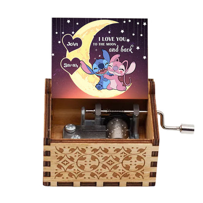 To The Moon And Back - Personalized Ohana Hand Crank Music Box